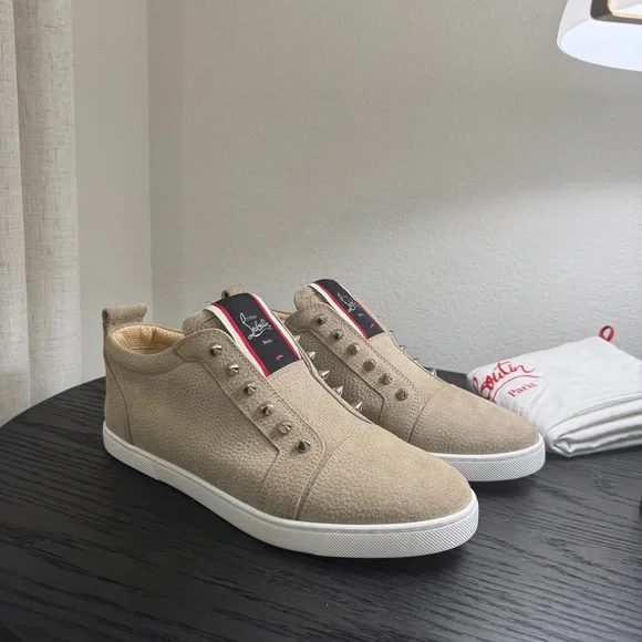 Christian Louboutin F.A.V Fique A Vontade Sneaker Tan 42 - Picture 3 of 10